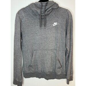 Nike Mid Weight Cotton Blend Cowl neck Hoodie Women's Sz Medium Grey